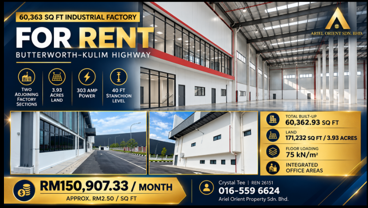 60363 Sqft Premium Kulim Industrial Factory