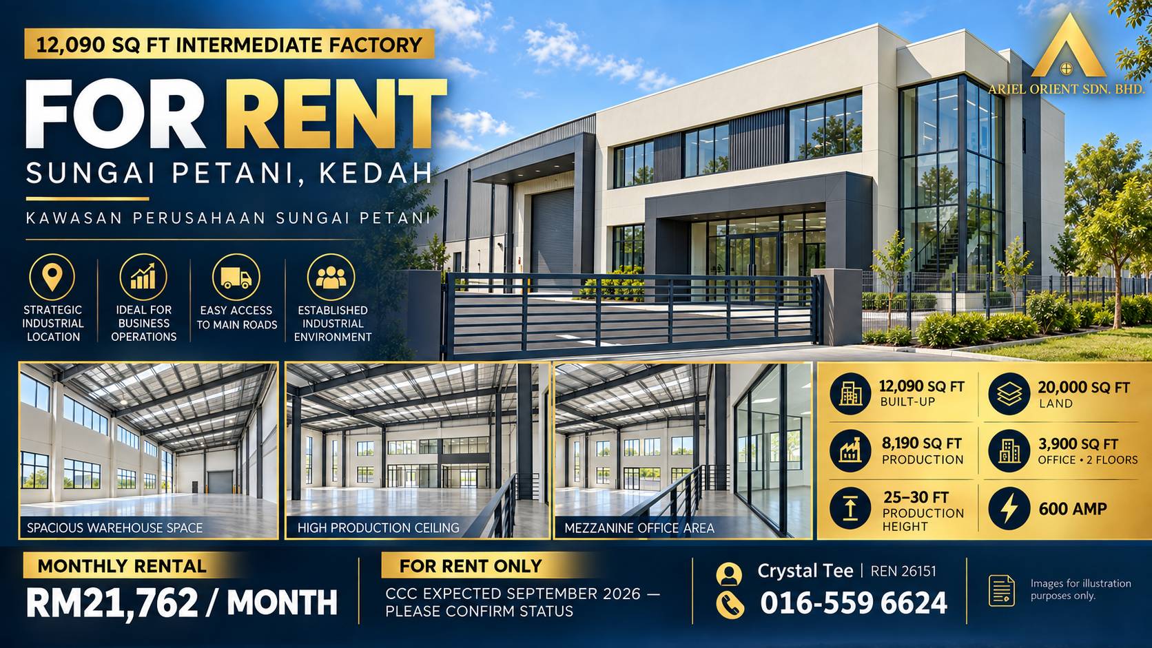 12090 Sqft Sungai Petani Factory For Rent