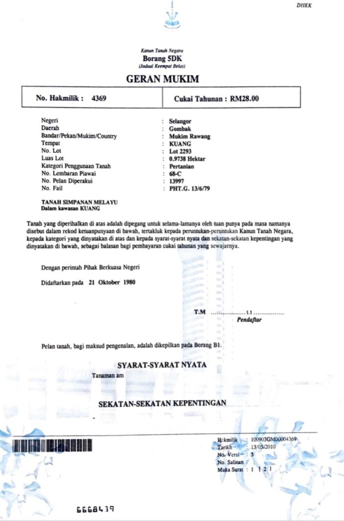 Tanah Pertanian 2 Ekar Freehold Malay Reserved - photo 2