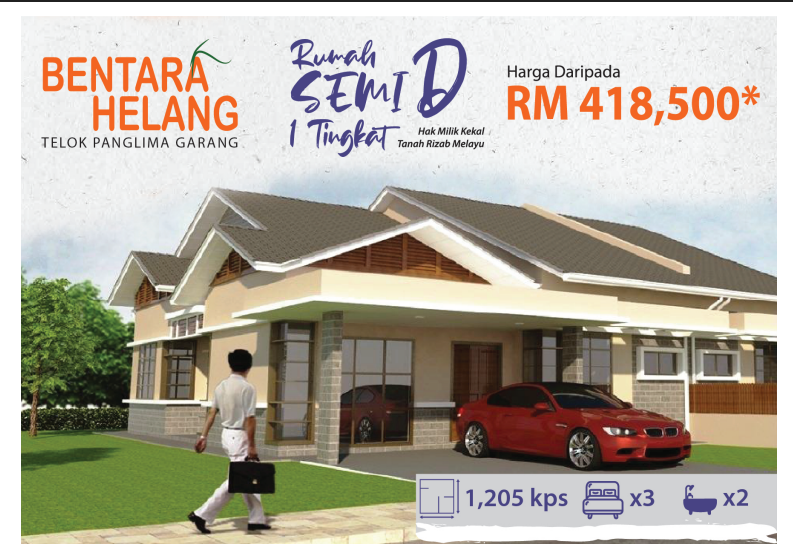 Taman Bentara  Helang  Semi D Teres Setingkat