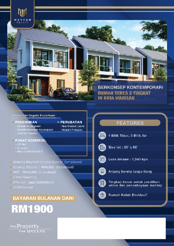 Double storey House in Kota Warisan