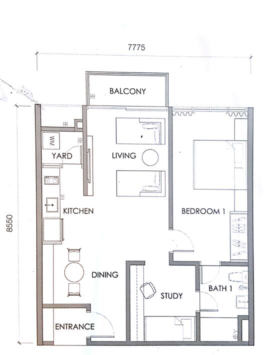 I Residence I City 752sf 2 bed 1 bath FF 480k - photo 2
