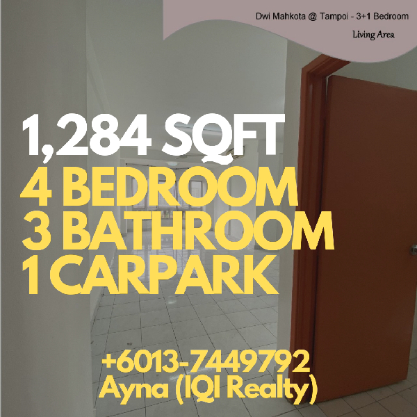 MURAH, LUAS & SELESA! APARTMENT TINGGI 4 BILIK @ DWI MAHKOTA TAMPOI - photo 2