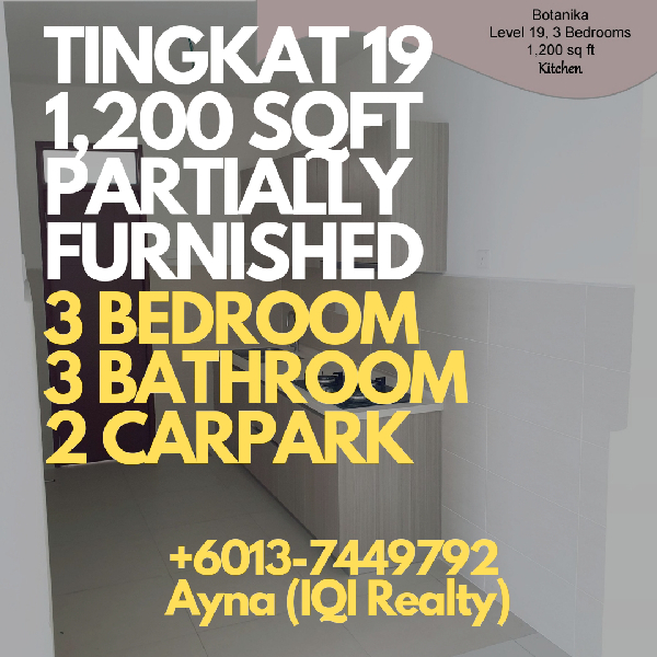 MURAH! APARTMENT MEWAH TINGKAT 19 ADA 3 BILIK DEKAT DENGAN BANDAR JB PARTIALLY FURNISHED @ BOTANIKA, - photo 2