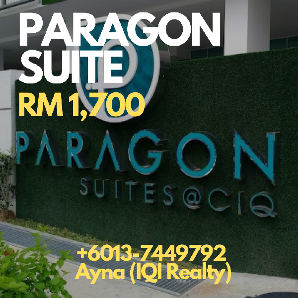SANGAT DEKAT DENGAN CIQ! STUDIO ROOM TINGKAT 26 CANTIK FULLY FURNISHED @ PARAGON SUITE, STULANG LAUT