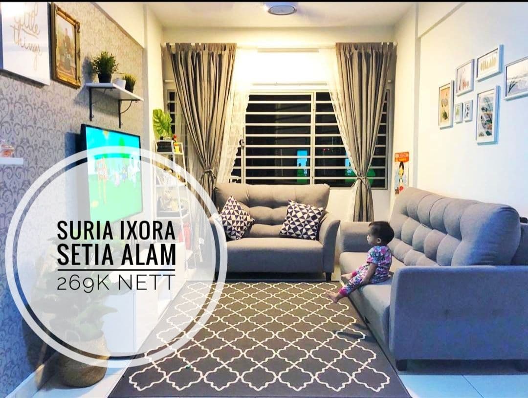 APARTMENT SURIA IXORA SETIA ALAM PARTLY FURNISHH