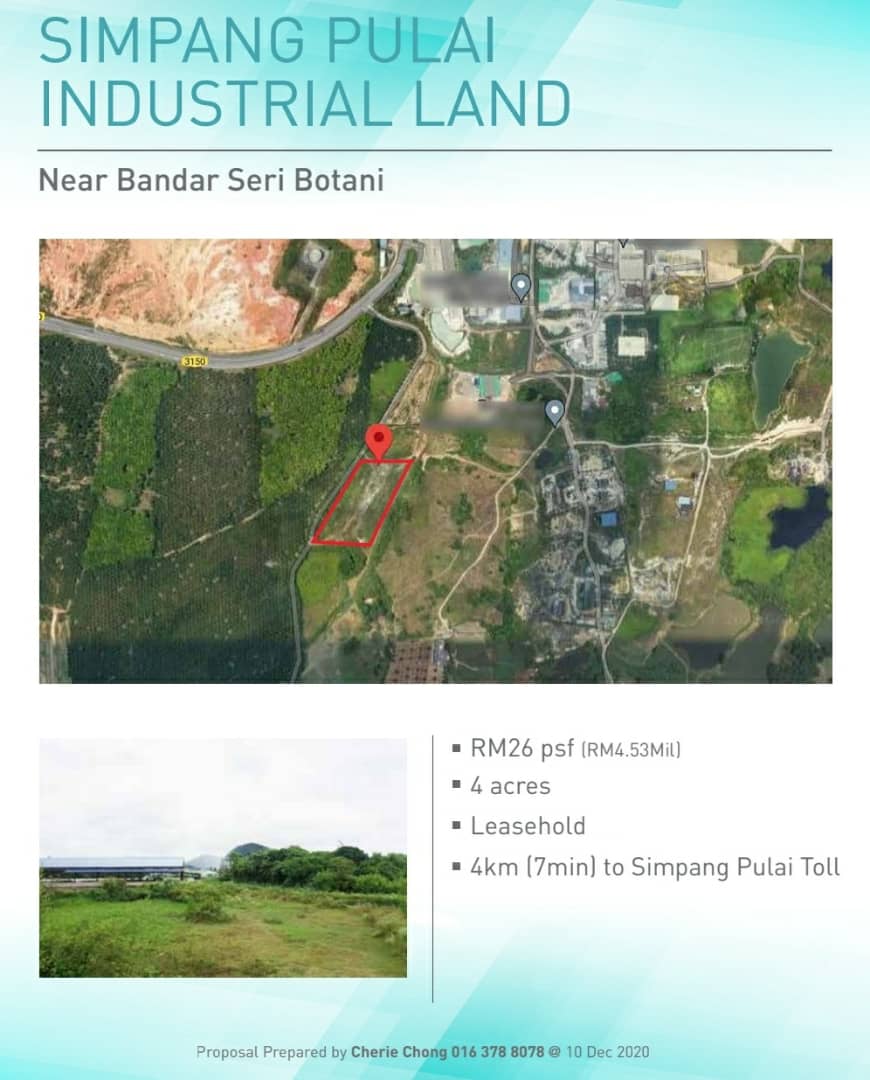 4 Acres Industry Land Near Simpang Pulai Botani