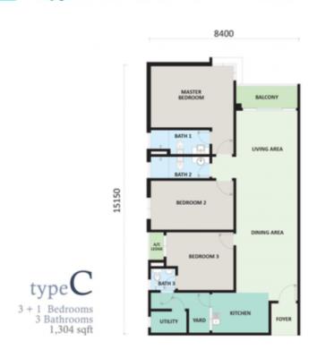 Riverville Residences 1218sf 3R2B PF,Taman Sentosa - photo 4