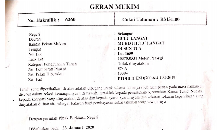 Tanah Dusun Hutan Pertanian rm5sqft Dusun Tua Hul - photo 2