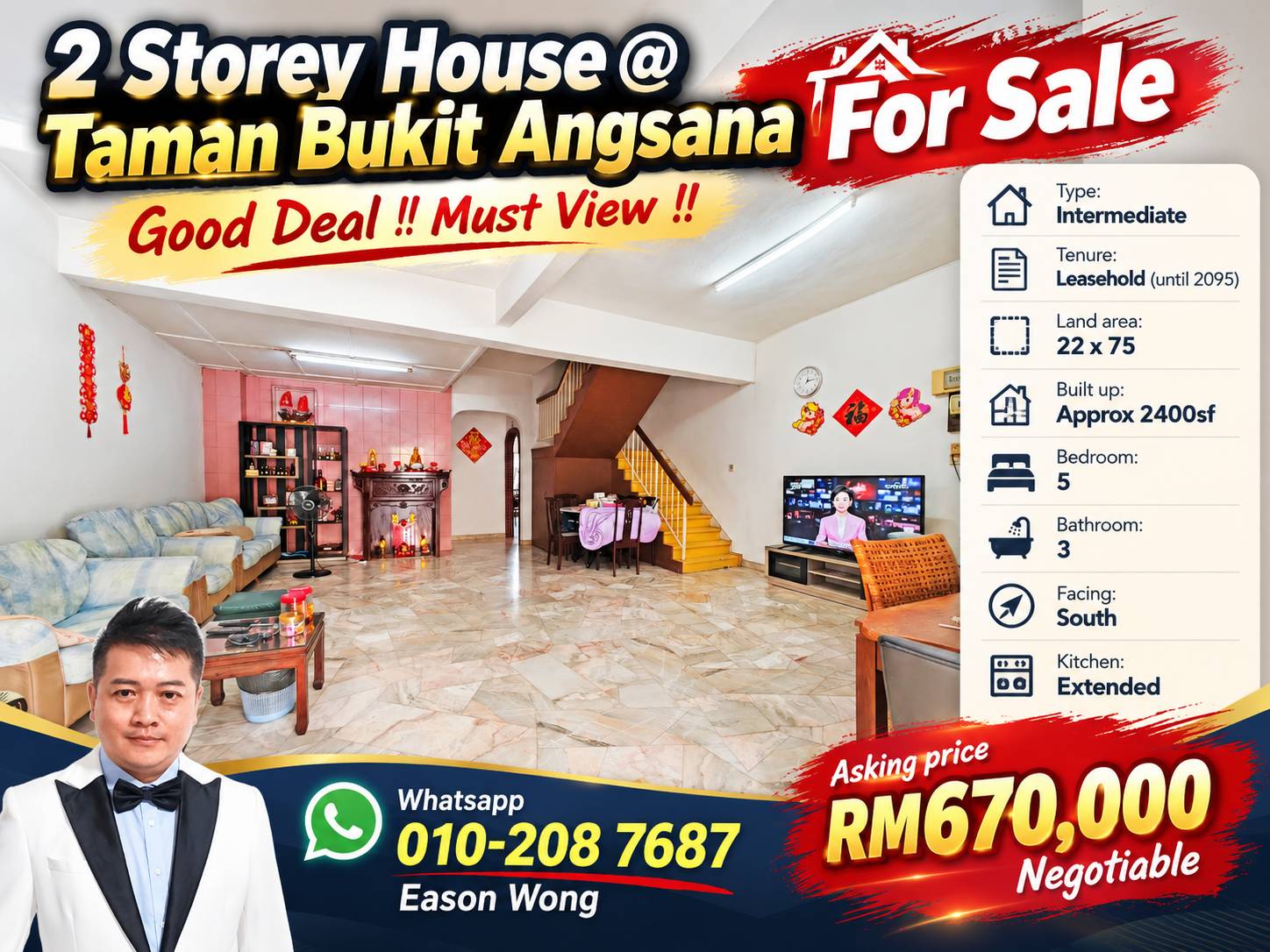 Taman Bukit Angsana 2 Storey House For Sale