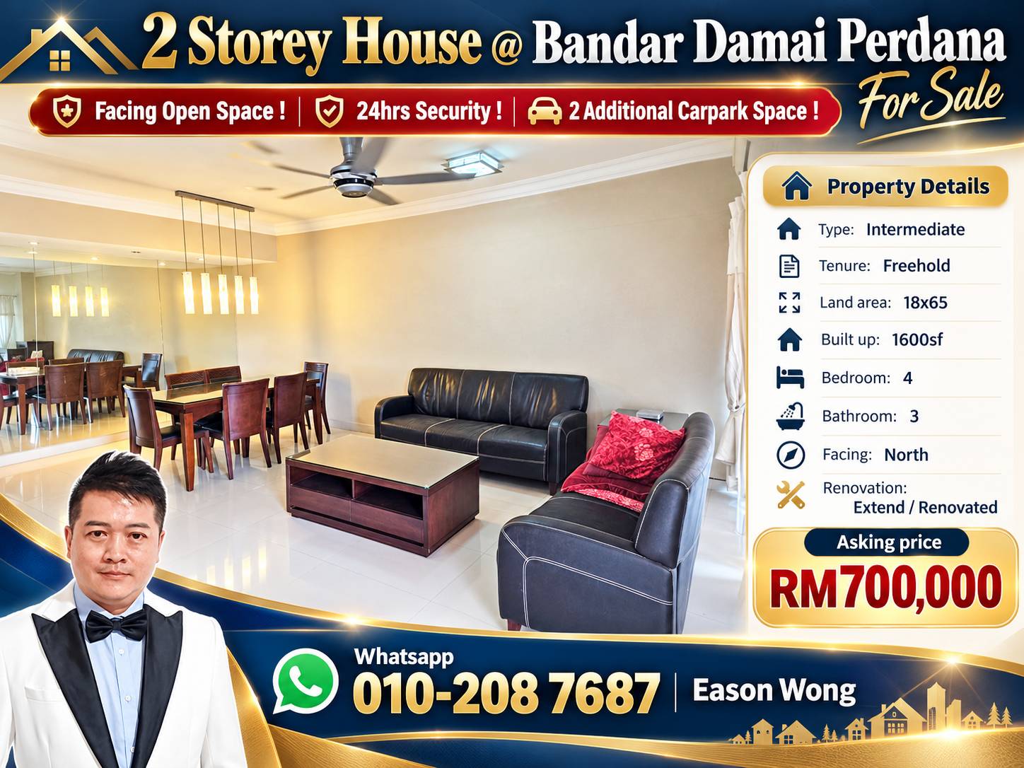 Bandar Damai Perdana 2 Storey House For Sale