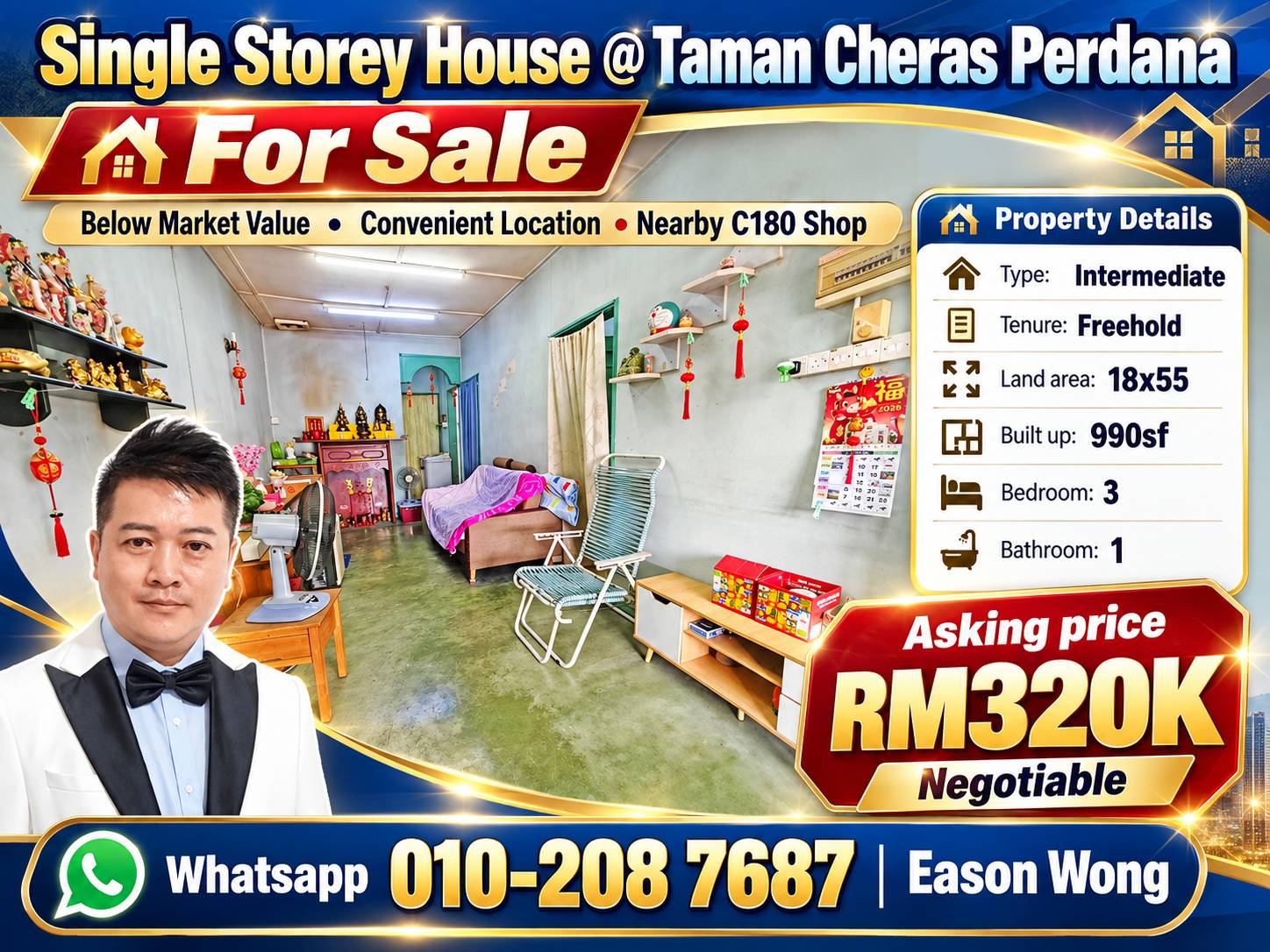Taman Cheras Perdana Single Storey House For Sale