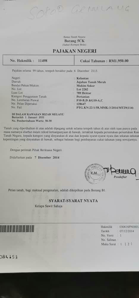 TANAH LADANG SAWIT UNTUK DIJUAL TERMASUK ASET LAIN - photo 2