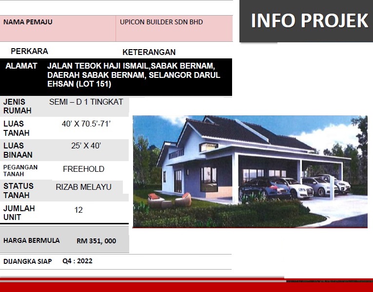 Semi D Taman Teratai Sabak Bernam RM351K - photo 2