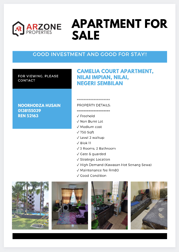 CAMELIA COURT APARTMENT, NILAI IMPIAN, NILAI,