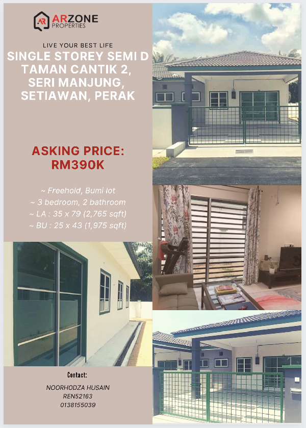 SINGLE STOREY SEMI D, TAMAN CANTIK 2, MAHJUNG - photo 1