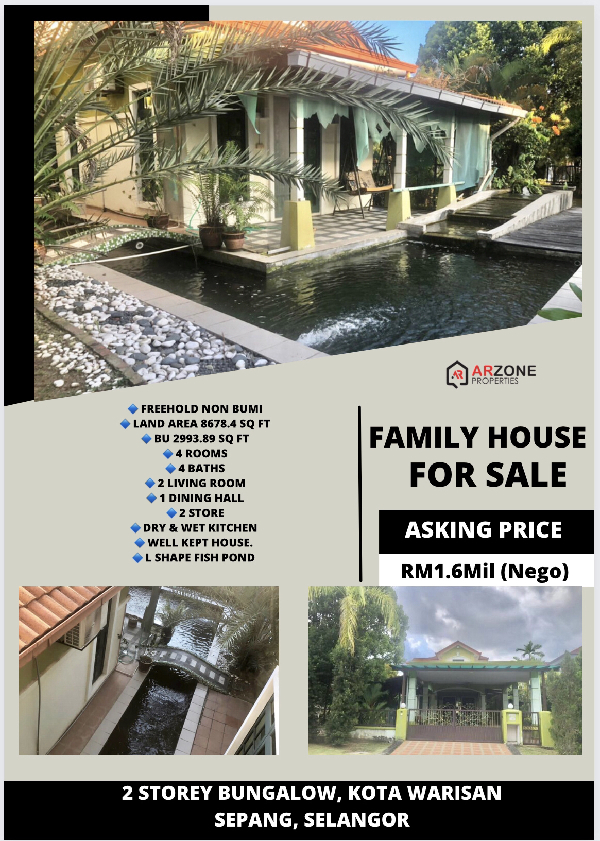 DOUBLE STOREY BUNGALOW, KOTA WARISAN