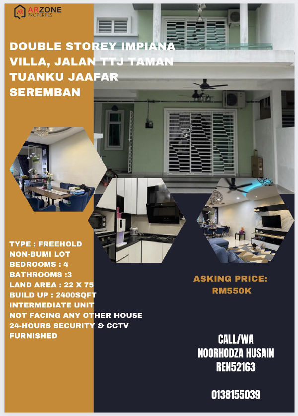 2 Storey Terrace, TAMAN TUANKU JAAFAR