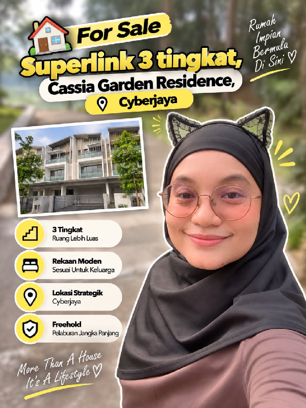 FOR SALE | 3-Storey Superlink @ Cassia Garden Residence, Cyberjaya