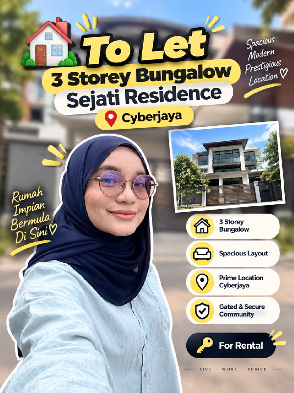 3-Storey Zero-Lot Bungalow @ Sejati Residences, Cyberjaya