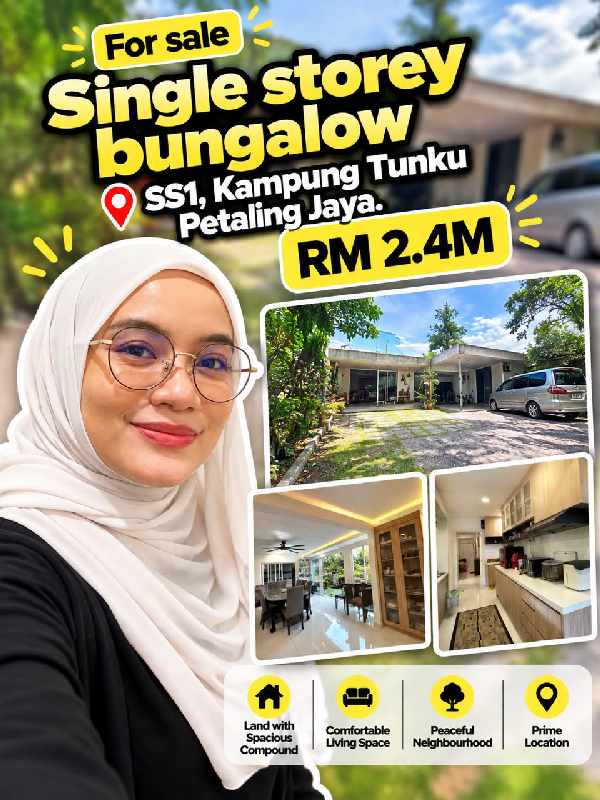 FOR SALE | Single-Storey Bungalow @ SS1, Kampung Tunku, Petaling Jaya
