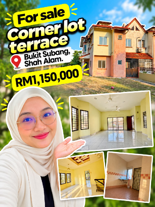 FOR SALE | CORNER LOT DOUBLE STOREY TERRACEBUKIT SUBANG, SHAH ALAM