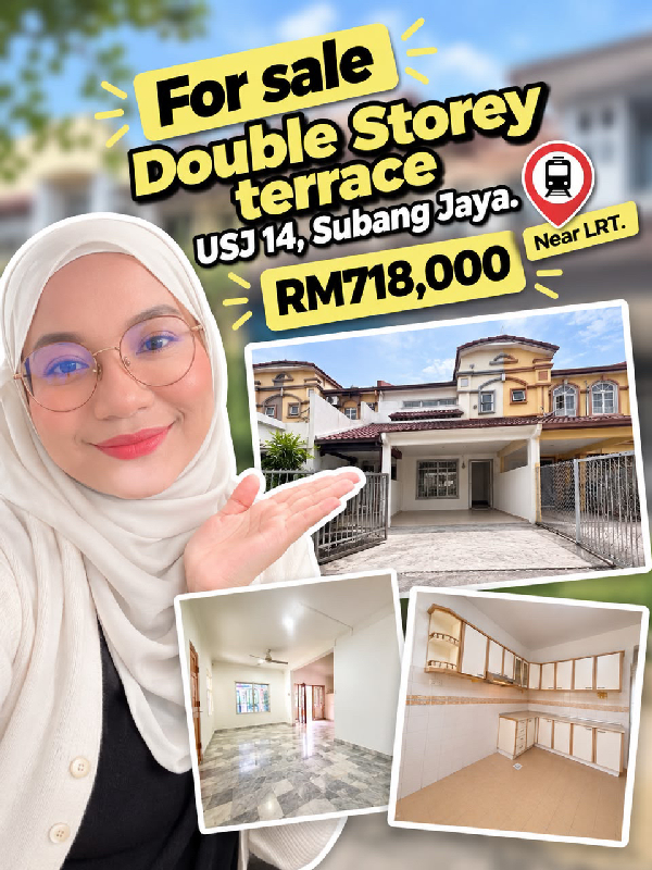 FOR SALE | DOUBLE STOREY TERRACE HOUSE USJ 14, Subang Jaya | Near LRT Taipan - photo 1