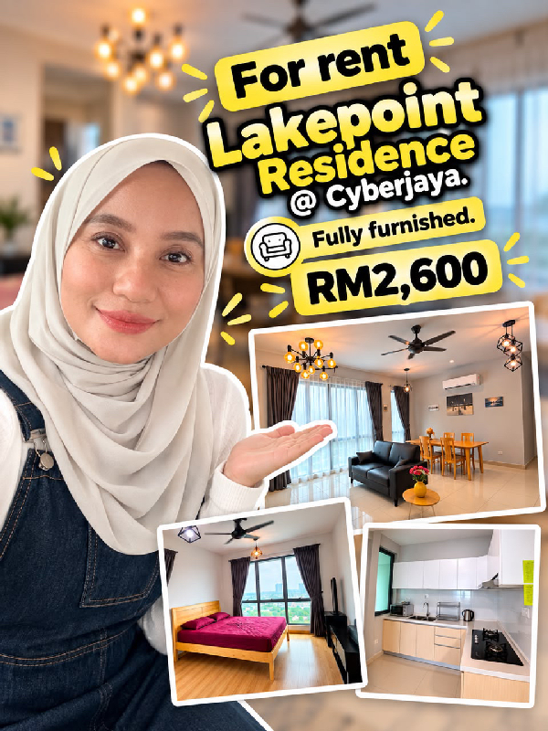 FOR RENT | LAKEPOINT RESIDENCE @g CYBERJAYA Fully Furnished | 1,100 sq.ft.