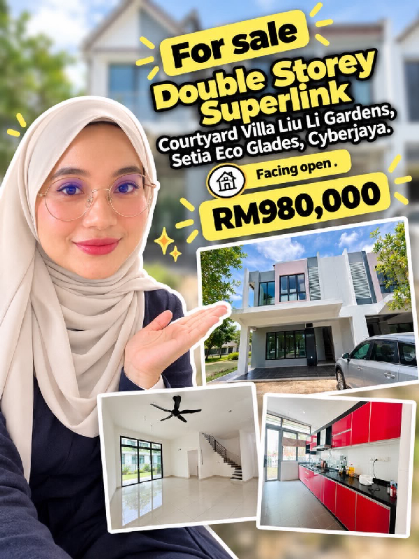 FOR SALE | DOUBLE STOREY SUPERLINK Courtyard Villa, Liu Li Gardens, Setia Eco Glades, Cyberjaya