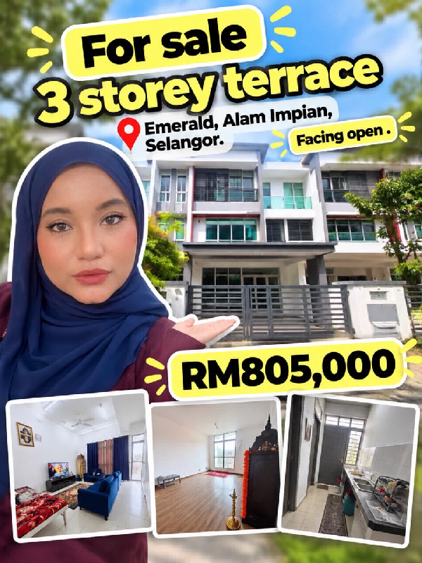 FOR SALE | 3-STOREY TERRACE HOUSE Emerald @ Alam Impian, Shah Alam