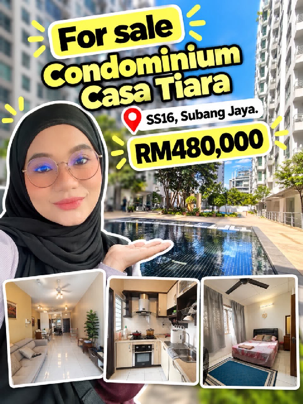 FOR SALE | CASA TIARA, SS16 SUBANG JAYA Pool-Facing Unit | Freehold | 950 sq.ft.