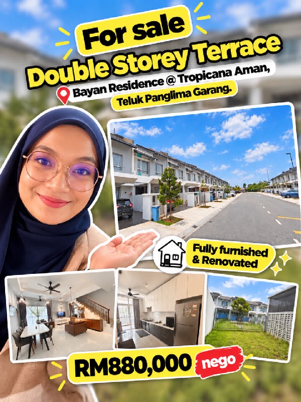 FOR SALE | BAYAN RESIDENCE @ TROPICANA AMAN Telok Panglima Garang, Selangor