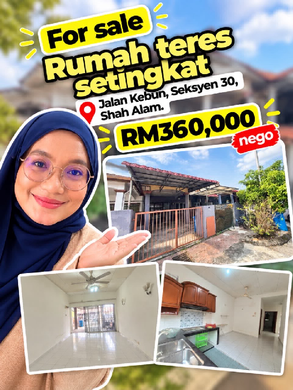 TERMURAH! 1-STOREY HOUSE FOR SALE Jalan Tanjung Rhu, Jalan Kebun, Seksyen 30, Shah Alam