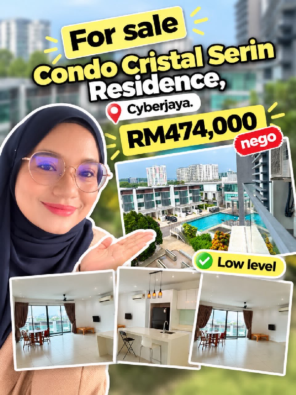 FOR SALE | CRISTAL SERIN RESIDENC Low level, ECyberjaya, Selangor
