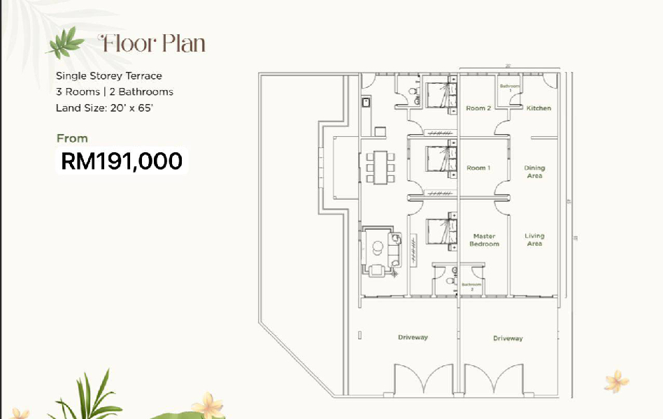 Projek Teres 1 Storey & Semi D Tapah Perak Freehold Booking RM100 Je - photo 2
