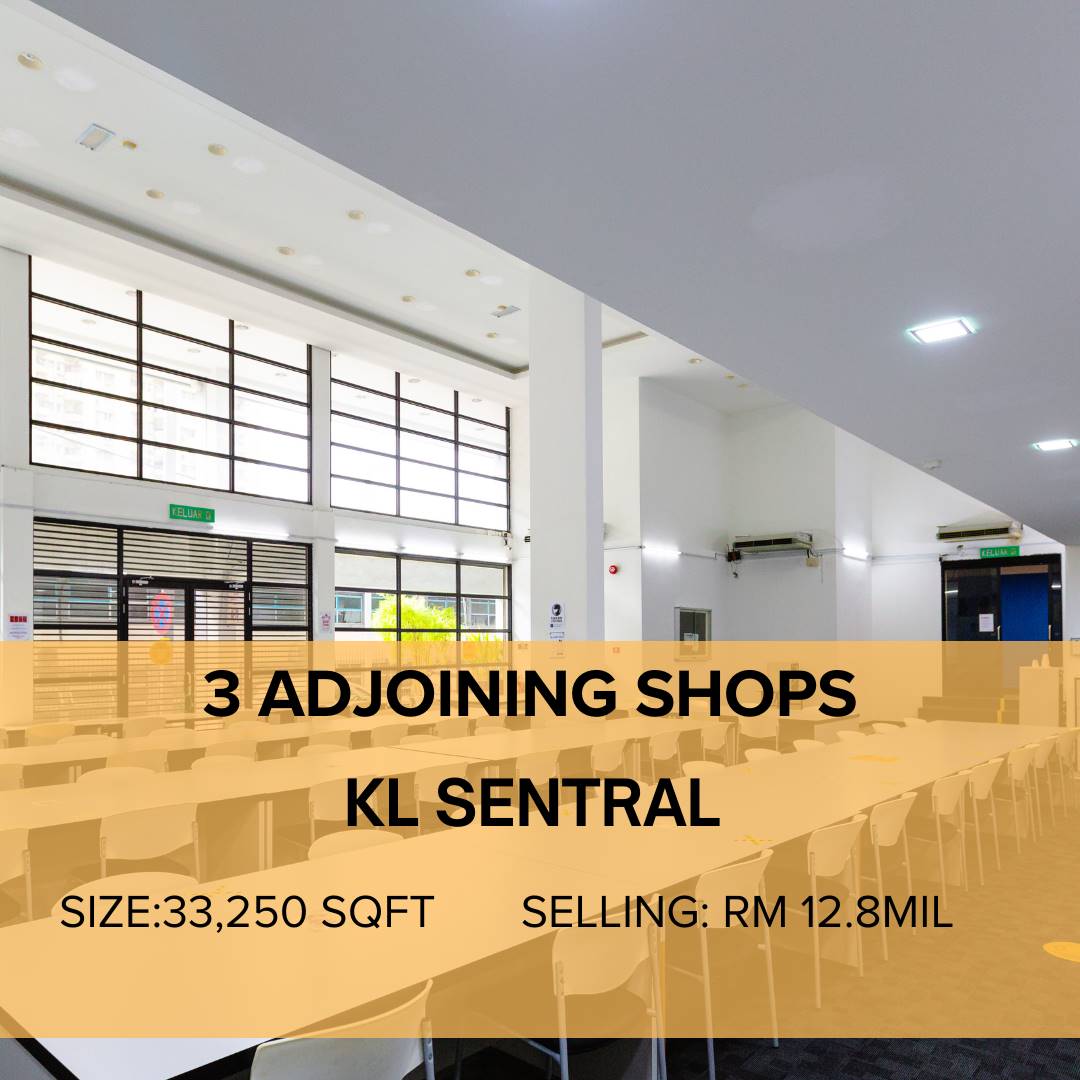 3 Adjoining Shops KL Sentral by Emily for Sale at Kuala Lumpur KL Sentral