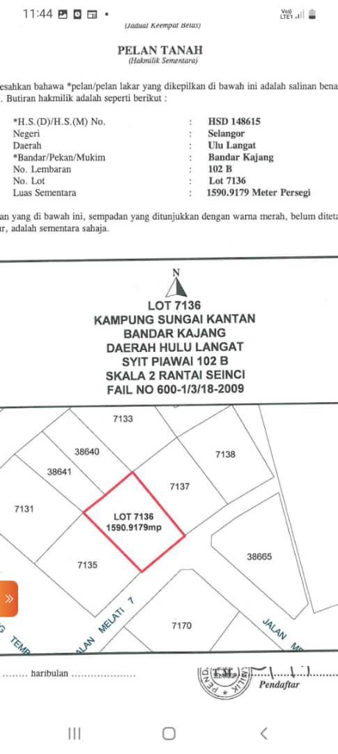 Tanah Lot Bangunan Kediaman Sungai Kantan Kajang