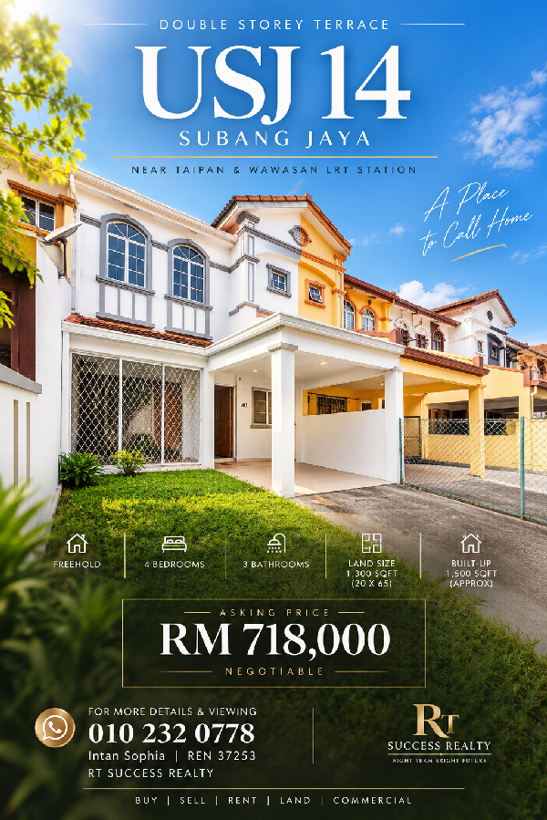 WELL MAINTAINED | CHEAP DOUBLE STOREY USJ 14 SUBANG JAYA  - photo 1