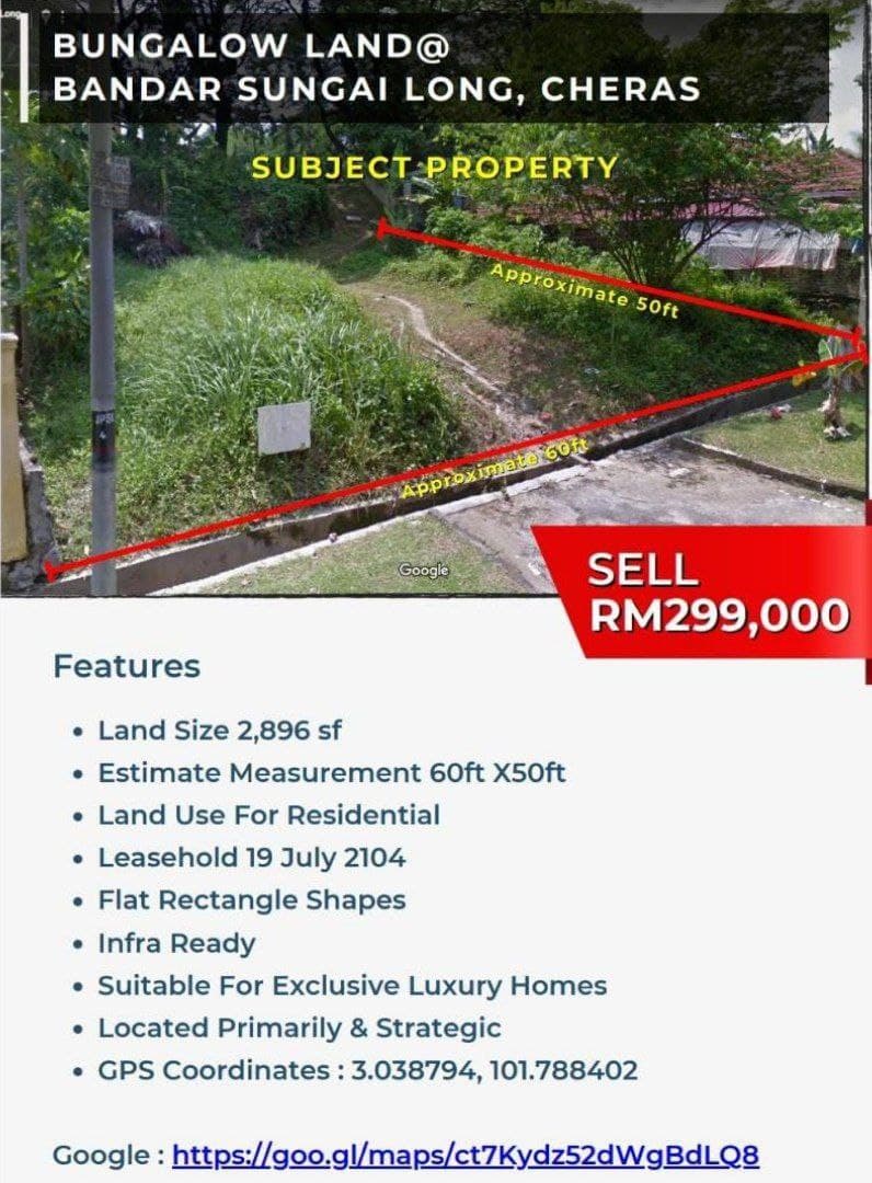 TANAH LOT BUNGALOW DI BANDAR SUNGAI LONG CHERAS