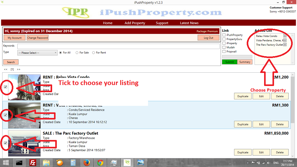 I Push Property Choose Listing